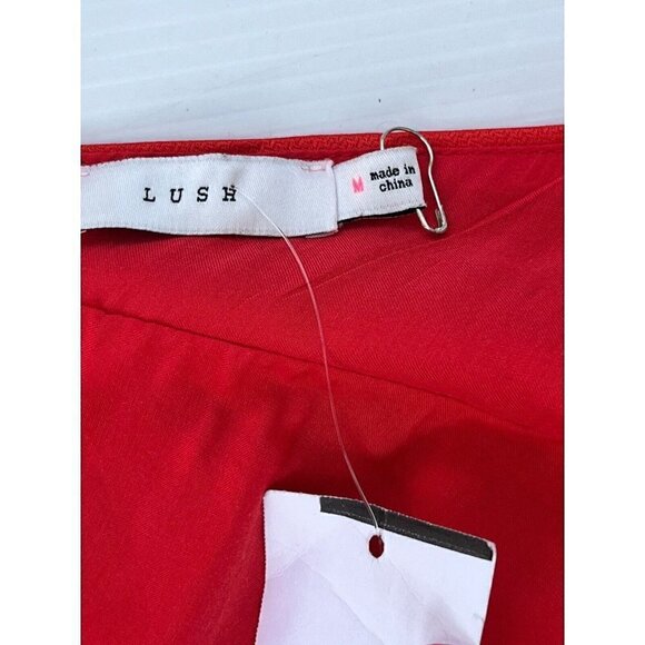 Lush Womens Fit & Flare Open Back Strappy Halter Flared Coral Dress Size M NWOT - Picture 6 of 16